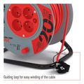 Predlžovací kábel EMOS P19420 na bubne 20 m / 4 zásuvky / červený / PVC / 230 V / 1 mm2