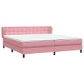 vidaXL Posteľný rám boxsping s matracmi ružová 200x220 cm zamat