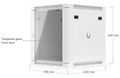Ubiquiti UniFi 12U Rack Cabinet Wall 600 Glass - Nástěnný rozvaděč, výška 12U, ventilátory, prosklené dveře Racková skrín, 12U, nástenná montáž, prosklené dvere, vestavené ventilátory, uzamykatelná, nosnost 80 kg, bílá