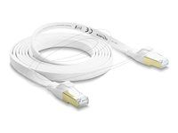 Delock - Patch kábel - RJ-45 (M) do RJ-45 (M) - 2 m - U/FTP - CAT 8.1 - plochý, rýchlosť prenosu dát až 40 Gbps, lisovaný, prevedenie bez hrbole - biela