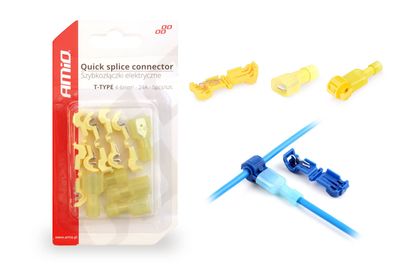 Elektrické rýchlospojky Typ-T 04-6mm2 24A blister 5 ks
