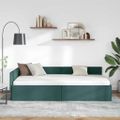 vidaXL Rohový rám postele Tmavozelená 80 cm x 200 cm látka