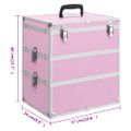 vidaXL Kufrík na make-up ružový 37x24x40 cm hliníkový