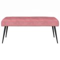 vidaXL Lavica s gombíkovým prešívaním Ružová 110 x 40 x 46 cm Zamat