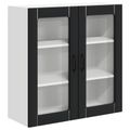 vidaXL Nástenný sklenený kabinet LUCCA Čierna 80 x 31 x 80 cm