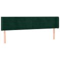 vidaXL Čelo postele s LED tmavozelené 203x16x78/88 cm zamat