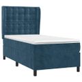 vidaXL Posteľný rám boxsping s matracom tmavomodrý 90x190 cm zamat