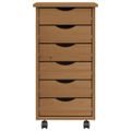 vidaXL Skrinka so zásuvkami na kolieskach MOSS medovohnedá borovica