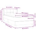 vidaXL Posteľný rám boxsping s matracom bledosivý 90x220 cm zamat