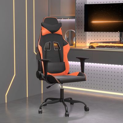 vidaXL Herná stolička čierna a oranžová umelá koža