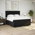 vidaXL Posteľný rám boxspring s matracom čierny 180x200 cm látka