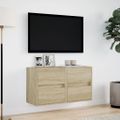 vidaXL TV nástenné skrinky s LED svetlami 2 ks dub sonoma 41x31x45 cm