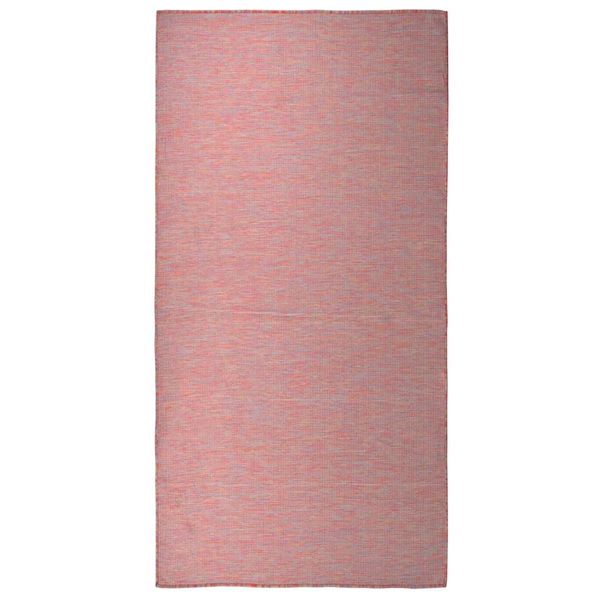 vidaXL Vonkajší koberec s plochým tkaním 100x200 cm červený
