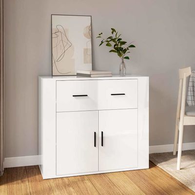 vidaXL Komoda vysoký lesk biela 80x33x70 cm spracované drevo