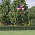 vidaXL Vlajka USA a tyč 5,5 m hliník