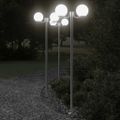 vidaXL Vonkajšie stojace lampy 3ks strieborné 215cm nehrdzavejúca oceľ