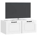 vidaXL Nástenná TV skrinka Biela s vysokým leskom 78,5 x 41 x 30 cm