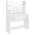 vidaXL Toaletný stolík s LED svetlami 100x40x135 cm MDF biely