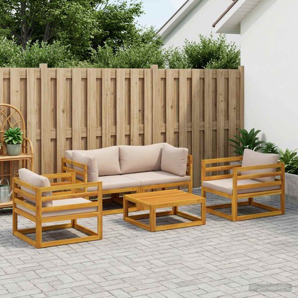 vidaXL 5-dielna záhradná lounge súprava modulárna Prírodná