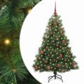 vidaXL Umelý vianočný stromček s 150 LED-i Zelená 150 cm PE a PVC