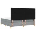 vidaXL LED box s pružinami Svetlosivá 200 x 200 cm látka