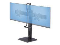 Stojan - pre 2 monitory - plast, hliník, oceľ - čierna - veľkosť obrazovky: 17"-27" - stolný stojan