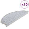 vidaXL Schodové rohože 10 ks 65x24x4 cm svetlosivé polkruhové veľké
