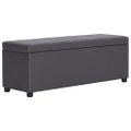 vidaXL Lavica s úložným priestorom 116 cm, sivá, umelá koža