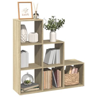 vidaXL Knižnica 3-poschodová dub sonoma 99x29x99 cm kompozitné drevo