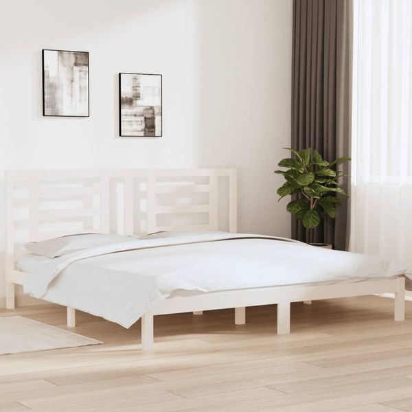 vidaXL Posteľ bez matraca biela 200x200 cm masívna borovica