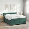 vidaXL Posteľ boxspring s matracom Tmavozelená 140 x 200 cm Zamat