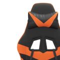 vidaXL Herná stolička s podnožkou čierna a oranžová látková