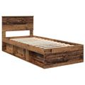 vidaXL Rám postele Staré drevo 75 x 190 cm Kompozitné drevo