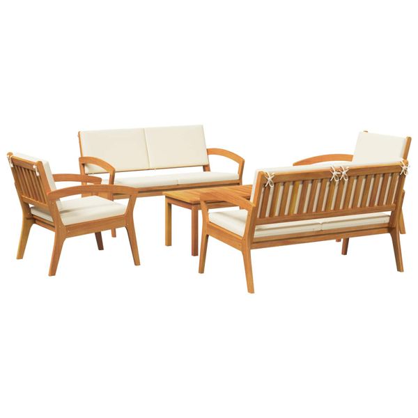 vidaXL Bistro súprava s vankúšom 5 pcs Hnedá Polyester