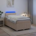 vidaXL Posteľ boxspring s matracom Krémová 120 x 190 cm Látka