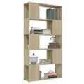 vidaXL Knižnica/deliaca stena dub sonoma 80x24x155 cm drevotrieska
