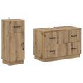 vidaXL Súprava kúpeľňových skríň v 2 kusoch HOORN Dub artisan