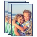 vidaXL Fotorámiky na stenu alebo stôl 3 ks modré 42x59,4 cm MDF