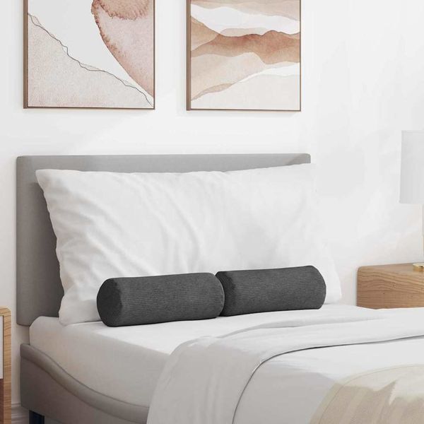 vidaXL Podložkové vankúše 2 pcs Tmavo šedá Ø 15 x 40 cm