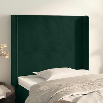 vidaXL Čelo postele so záhybmi tmavozelený 103x16x118/128 cm zamat