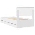 vidaXL Rám postele so zásuvkou Biela 90 x 200 cm Inžinierske drevo