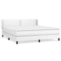 vidaXL Boxspring posteľ s matracom biela 180x200 cm umelá koža