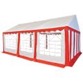 vidaXL Záhradná markíza PVC 4x6 m červeno-biela