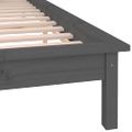 vidaXL Posteľný rám s LED, sivý 140x190 cm, drevený masív