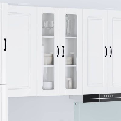 vidaXL Nástenný sklenený kabinet PORTO Vysoký lesk bielej