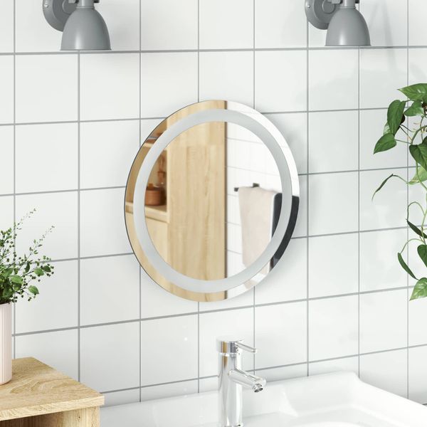 vidaXL Zrkadlo do kúpeľne s LED Priehľadná Ø 40 cm tvrdené sklo