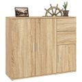 vidaXL Komoda, dub sonoma, 91x29,5x75 cm, imitácia dreva