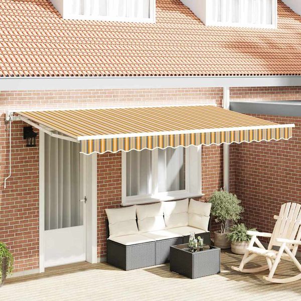 vidaXL Rám markízy Žltá a Šedá 400 x 200 cm Polyester s PU povrchom