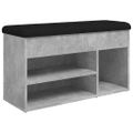 vidaXL Lavička na topánky betónovo sivá 82x32x45,5 cm kompozitné drevo