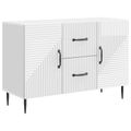 vidaXL Servírovacia skriňa Biela s vysokým leskom 89 x 34,5 x 60 cm